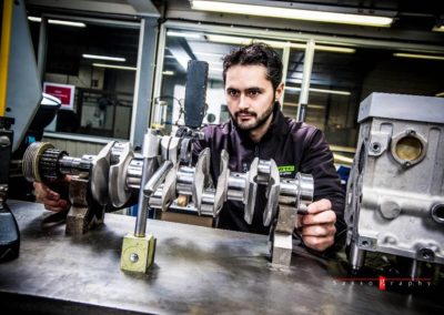 Contr&ocirc;le alignement des paliers du vilebrequin sur banc